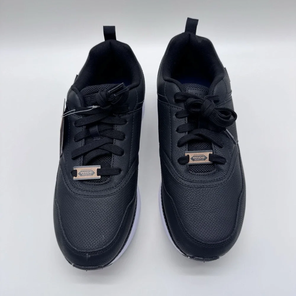 Size 9M- Dockers Comfort Flex Walker Lightweight Wide Shoes, Black/White